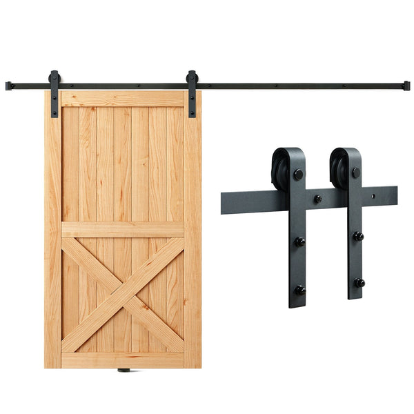 Vevor 8Ft Sliding Barn Door Hardware Closet Track Kit For Single J Hanger Sliding Door Hardware