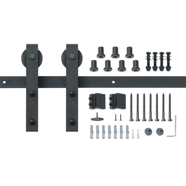 Vevor 8Ft Sliding Barn Door Hardware Closet Track Kit For Single J Hanger Sliding Door Hardware