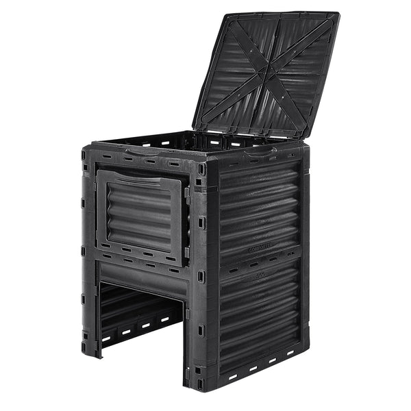Vevor Garden Compost Bin 300 L Bpa Free Composter Large Capacity Outdoor Composting With Top Lid And Bottom Door Easy Assembling Lightweight Fast Crea