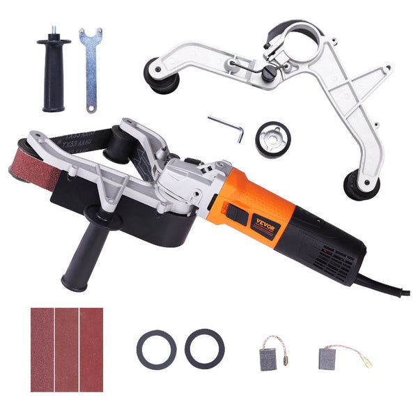 Pipe Tube Polisher Sander 1300W Belt With 6 Variable Speeds 1100 3200Rpm Professional Grinding Machine 3Pcs Sanding Belts For Burnishing Finishing Rus