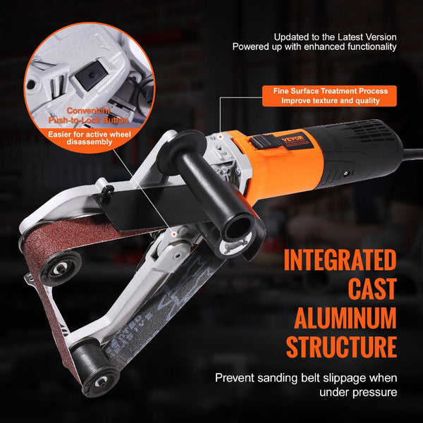Pipe Tube Polisher Sander 1300W Belt With 6 Variable Speeds 1100 3200Rpm Professional Grinding Machine 3Pcs Sanding Belts For Burnishing Finishing Rus
