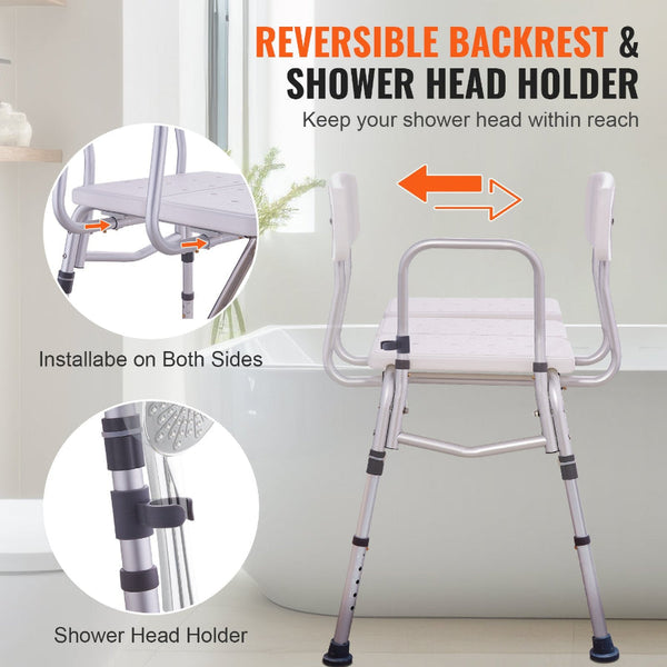 Vevor Tub Transfer Bench Bathtub Shower Seat For Senior Height Adjustable 400Lbs Dressing & Grooming Aids