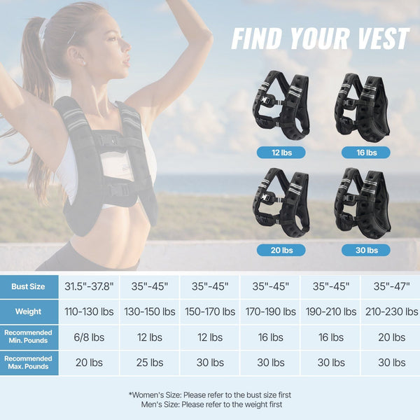 Weighted Vest 16 Lbs With Reflective Stripe Adjustable Buckle Body For Men Women Workout Equipment Strength Training Running Jogging Fitness And Loss