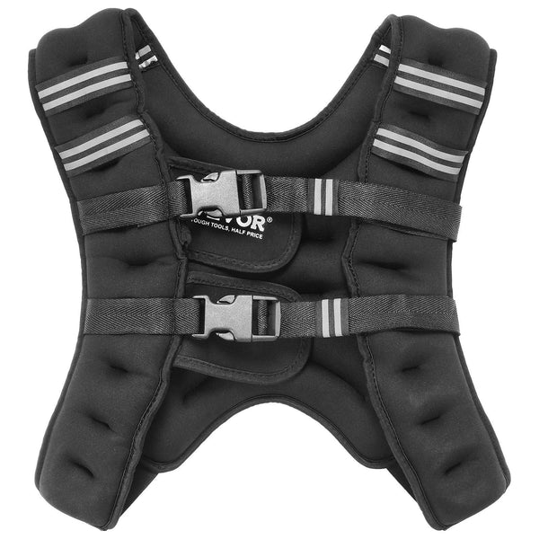 Weighted Vest 16 Lbs With Reflective Stripe Adjustable Buckle Body For Men Women Workout Equipment Strength Training Running Jogging Fitness And Loss