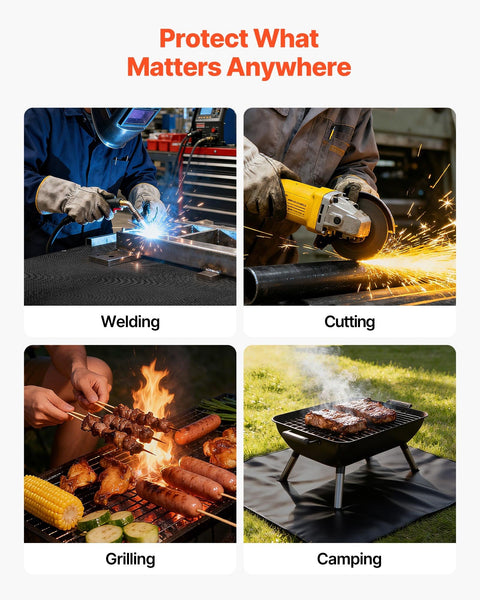 Welding Blanket 1829Mm X 2438Mm Silicone Coated Fiberglass 1800Af Heat Resistant Safety Protection Blankets Flame Retardant Fireproof Insulation Mat W