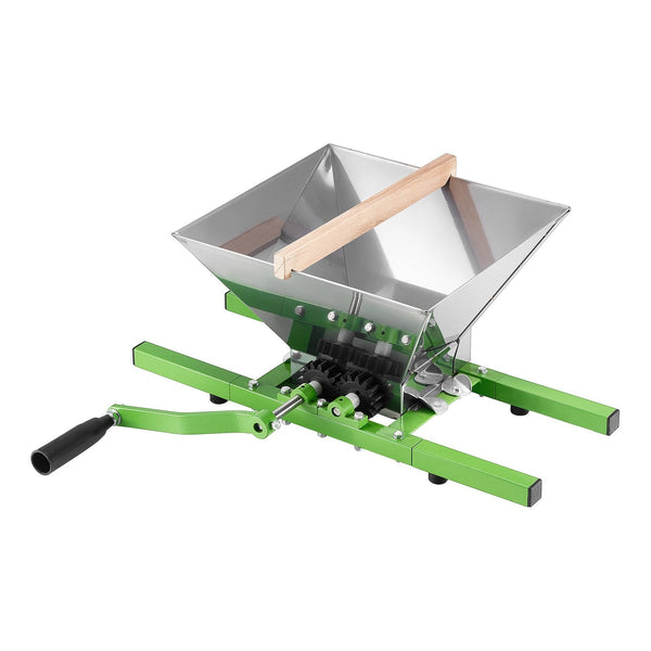 1.8 Gal/7L Fruit And Apple Crusher Large Manual Grinder Stainless Steel Scratter Pulper For Wine Cider Grape Pressing With Roller Handle Kitchen Home