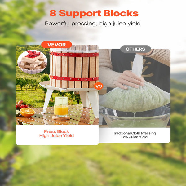 Vevor Fruit Wine Press Manual For Making 4.75 Gal/18L Wood Basket Equipment