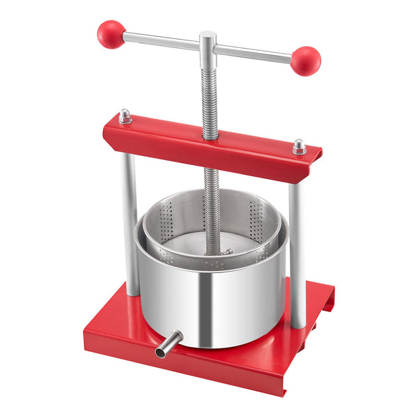 0.8 Gal / 3L Fruit Wine Press 2 Stainless Steel Barrels Manual Juice Maker Cider Apple Grape Tincture Honey Olive Oil Making With Handle For Outdoor K