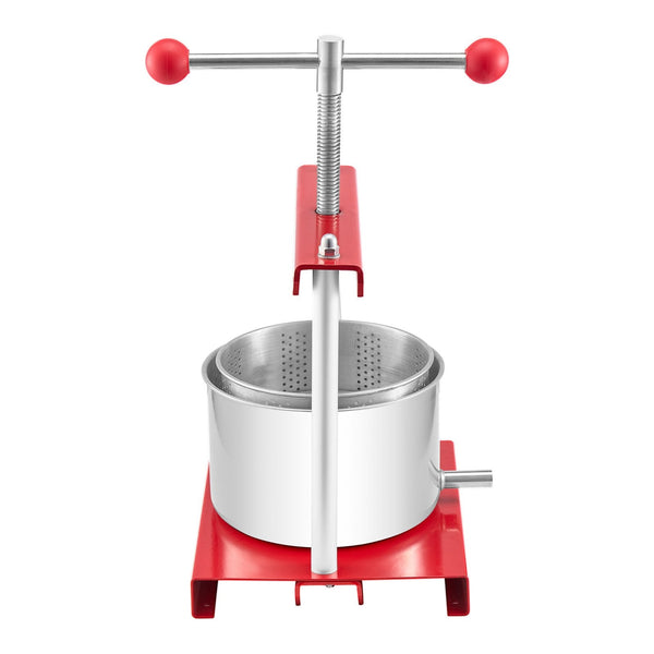 0.8 Gal / 3L Fruit Wine Press 2 Stainless Steel Barrels Manual Juice Maker Cider Apple Grape Tincture Honey Olive Oil Making With Handle For Outdoor K