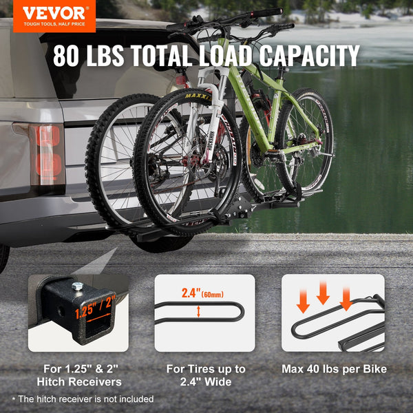 2 Bike Rack Hitch Mount Folding Carrier Truck Suv 1.25 Car Racks