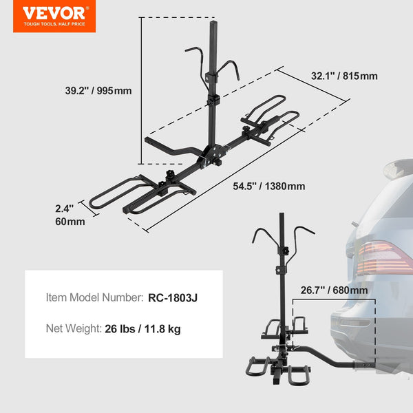 2 Bike Rack Hitch Mount Folding Carrier Truck Suv 1.25 Car Racks