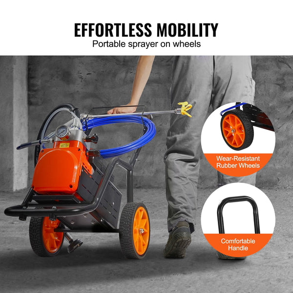 Vevor Cart Airless Paint Sprayer Diaphragm 1700W Electric Paint Sprayers