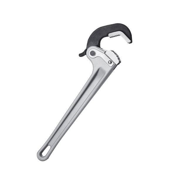 Pipe Wrench 14" Aluminum Straight Automatic Jaw Adjustment Adjustable Plumbing Easy To Carry Ergonomic Handle Hangable Design For Water Pipes Automoti