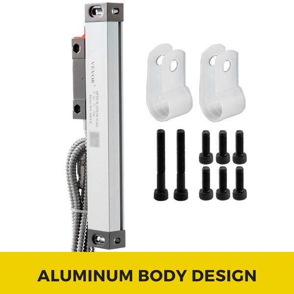 Vevor Lathe Linear Scale 150 Mm Glass High Accuracy 0.0002" Optical Length Precision Aluminum Body For Drilling Grinding Mill Milling Machine With Acc