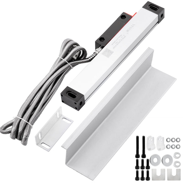 1 Axis Lathe Linear Scale 200Mm With Accuracy 0.0002" Optical Length Precision Aluminum Body For Mill Milling Machine Accessories (200Mm(8")) Calipers