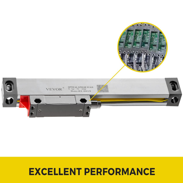 1 Axis Lathe Linear Scale 200Mm With Accuracy 0.0002" Optical Length Precision Aluminum Body For Mill Milling Machine Accessories (200Mm(8")) Calipers