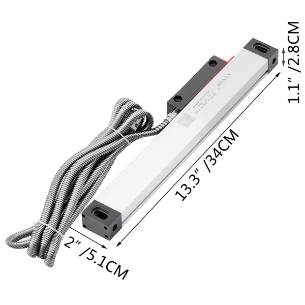 1 Axis Lathe Linear Scale 200Mm With Accuracy 0.0002" Optical Length Precision Aluminum Body For Mill Milling Machine Accessories (200Mm(8")) Calipers
