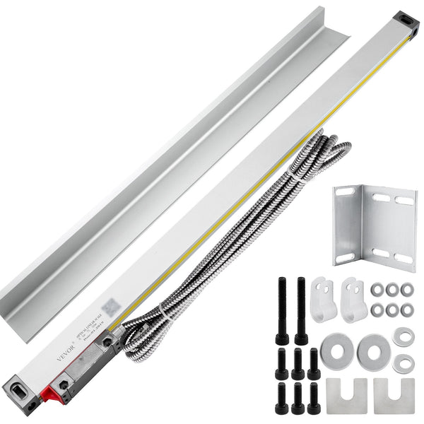 1 Axis Lathe Linear Scale 550Mm With Accuracy 0.0002" Optical Length Precision Aluminum Body For Mill Milling Machine Accessories (22") Calipers