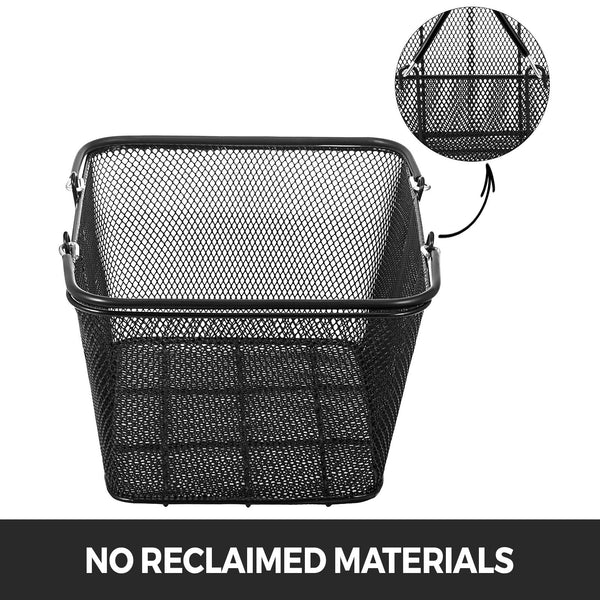 Vevor Shopping Baskets With Handles 12Pcs Black Metal Portable Wire Mesh Set For Supermarkets Retail Stores Grocery Shopping Trolleys Baskets