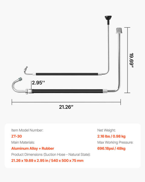 Vevor Suction Hose Tube And Reflux Line Sets Airless Tool Part Paint Sprayers