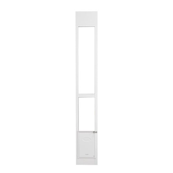 Dog Door For Sliding Glass 75 7/8" 80 11/16" Adjustable Height Doggy Doors Aluminum Frame Tempered Pet With Hinge Structure Flap And Lock Small Sized