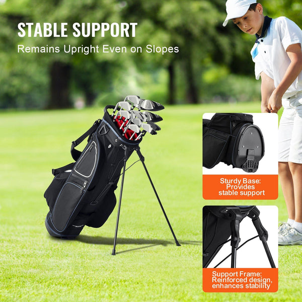 Golf Cart Bag With 14 Way Organizer Divider Top 35A 11 Pockets Premium Stand Durable Bags Handles & Dust Cover Detachable Dual Strap For Men Women Bla