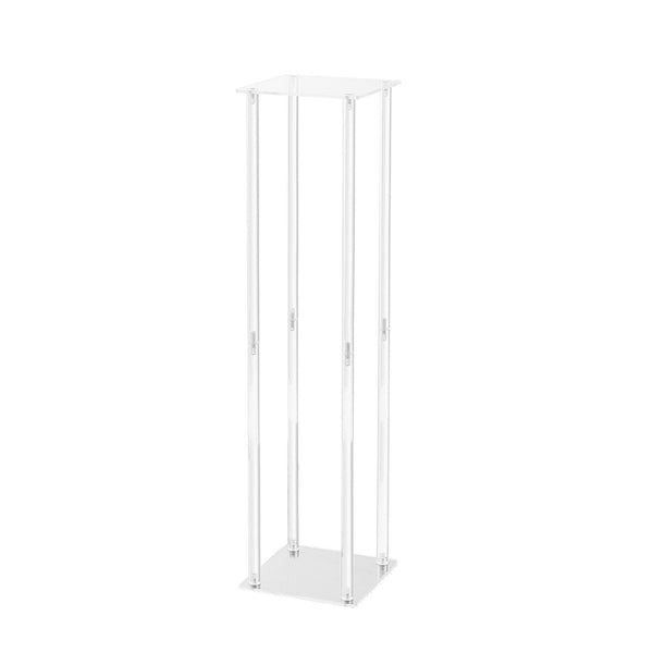 10Pcs 23.6Inch/60Cm High Wedding Flower Stand With Acrylic Laminate Vase Column Geometric Centerpiece Stands Floral Display Rack For T Stage Events Re