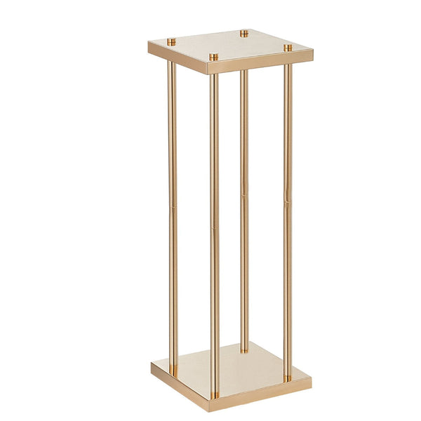 4Pcs Gold Metal Column Wedding Flower Stand 23.6Inch / 60Cm High With Laminate Vase Geometric Centerpiece Stands Cylindrical Floral Display Rack For E