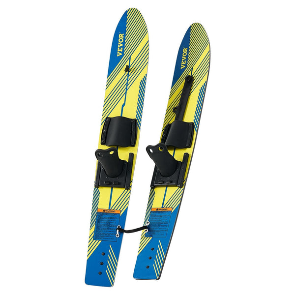 Water Skis 116.8 Cm / 46 Inch Trainers With X 7 Adjustable Bindings Double Handle Rope & Removable Stabilizing Bar Training Waterskis Combo For Youth