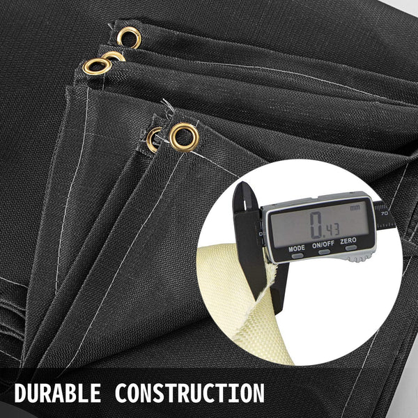 10 X Ft Welding Blanket Black Fiberglass Portable Fire Retardant Mat Fireproof Thermal Resistant Insulation With Carry Bag Other Welding Equipment
