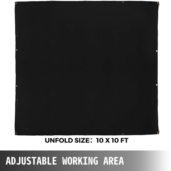 10 X Ft Welding Blanket Black Fiberglass Portable Fire Retardant Mat Fireproof Thermal Resistant Insulation With Carry Bag Other Welding Equipment