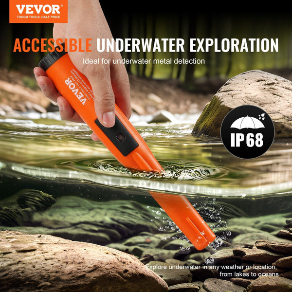 Metal Detector Pinpointer Ip68 Fully Waterproof Handheld Pointer Wand 11.4 Cm Detection Depth 3 Modes Professional Treasure Hunting Probe With Holster