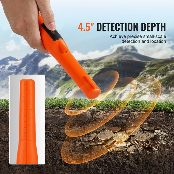 Metal Detector Pinpointer Ip68 Fully Waterproof Handheld Pointer Wand 11.4 Cm Detection Depth 3 Modes Professional Treasure Hunting Probe With Holster
