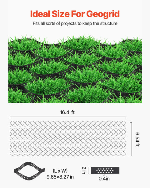 Ground Grid 2 Inch Depth Geocell 16.4X6.5Ft / 5000X1980mm For Gravel Lawn Stakes
