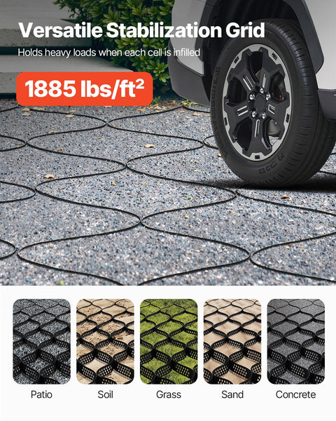 Ground Grid 2 Inch Depth Geocell 16.4X6.5Ft / 5000X1980mm For Gravel Lawn Stakes