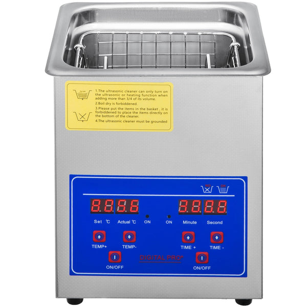 Vevor Ultrasonic Cleaner 2L Jewelry Cleaning With Digital Timer Machine For Jewellery Rings Watches Eyeglasses Dentures Coins Metal Parts Commercial A