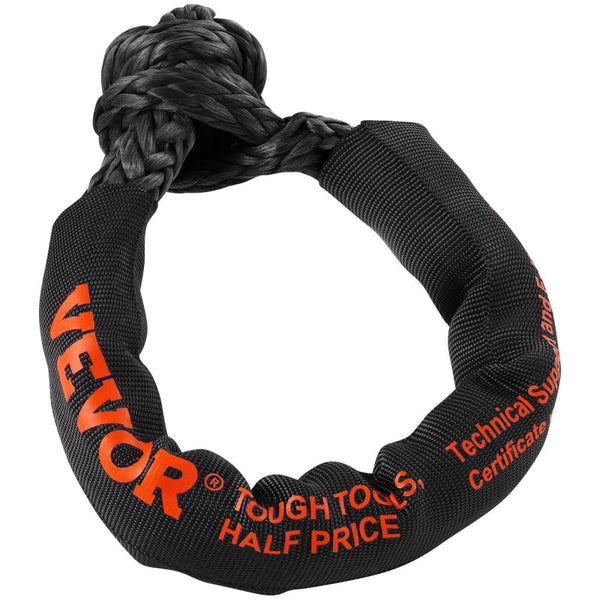 Vevor Synthetic Soft Shackle Rope 2 Pack 12.7 X 558.8 Mm 20 Ton Breaking Strength Recovery Tow Shackles With Extra Sleeves And Storage Bag For Utv Atv