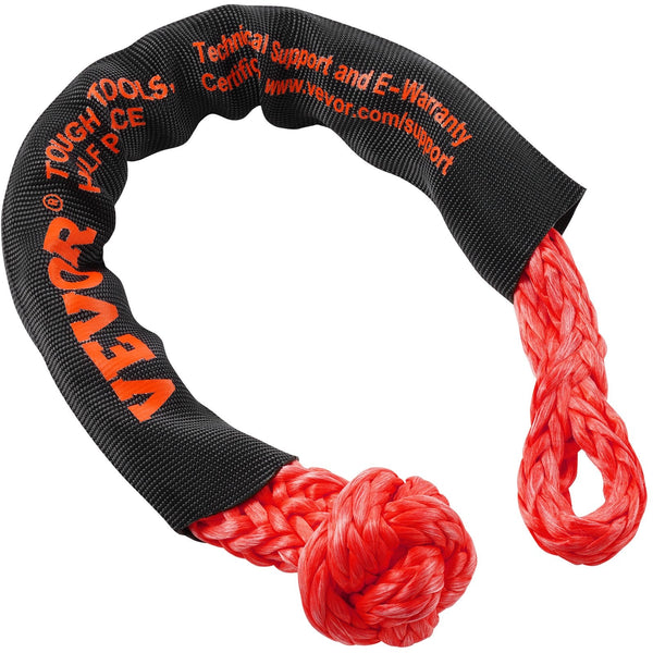 Vevor Synthetic Soft Shackle Rope 2 Pack 12.7 X 558.8 Mm 20 Ton Breaking Strength Recovery Tow Shackles With Extra Sleeves And Storage Bag For Utv Atv