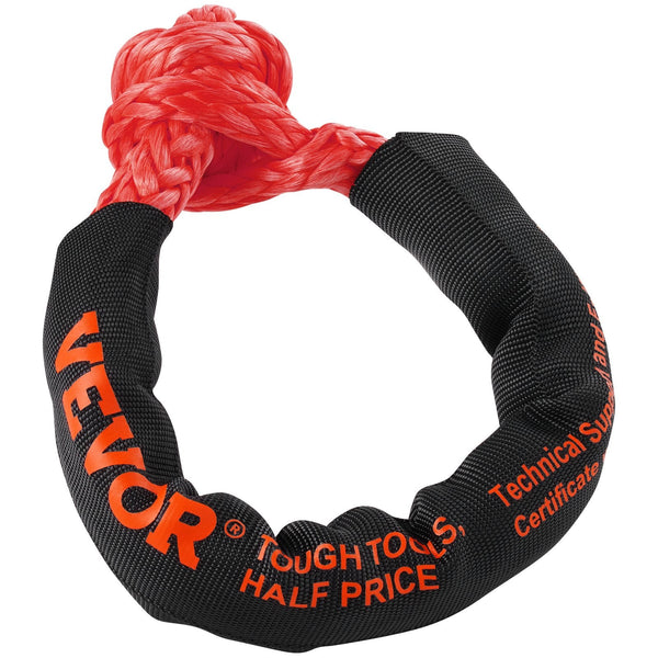 Vevor Synthetic Soft Shackle Rope 2 Pack 12.7 X 558.8 Mm 20 Ton Breaking Strength Recovery Tow Shackles With Extra Sleeves And Storage Bag For Utv Atv