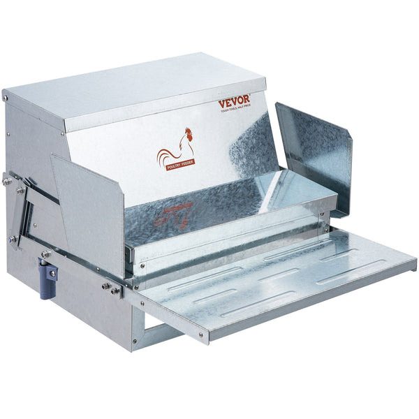 Vevor Automatic Chicken Feeder Galvanized Steel Poultry 25 Lb 10 Chickens Small Animal Supplies