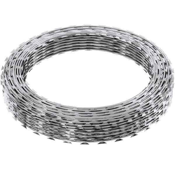 Vevor Razor Wires 98 Ft Barbed 2 Rolls Fencing Fence Ribbon Galvanized For Garden Fence Panels