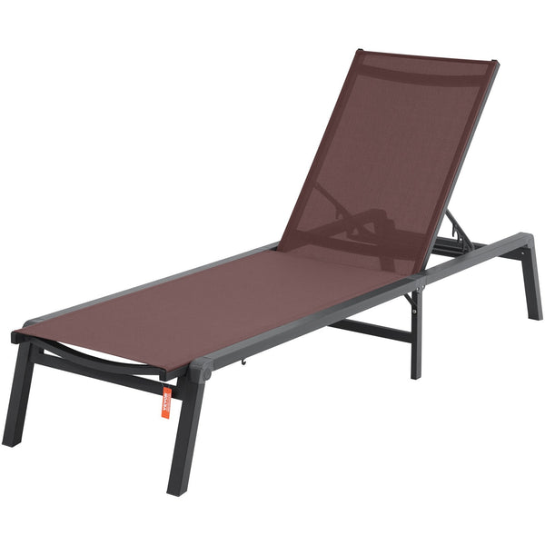 Vevor Chaise Lounge Chair Outdoor Patio Adjustable 5 Position 2 Pcs Patio Chairs