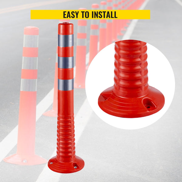Vevor Traffic Delineator Posts Flexible Channelizer Cone 30" Spring 6Pcs Other Safety Signs