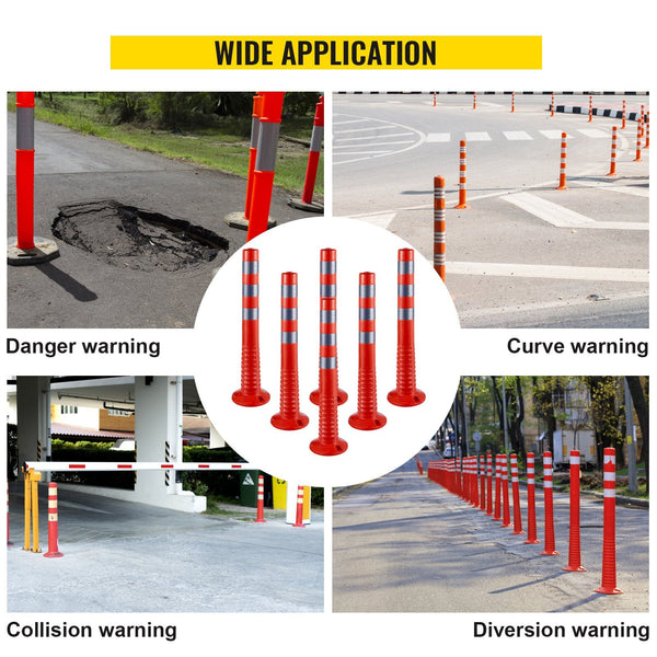 Vevor Traffic Delineator Posts Flexible Channelizer Cone 30" Spring 6Pcs Other Safety Signs
