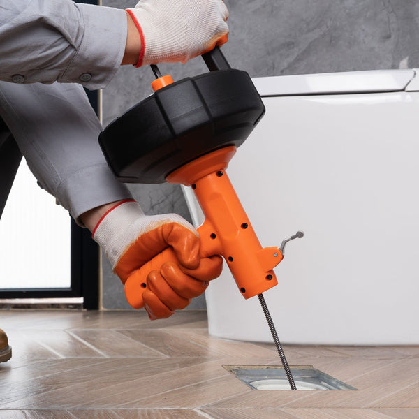 Vevor Drain Auger 25Ft 1/4In Drum Plumbing Snake Clog Remover Autofeed Post Hole Diggers & Augers