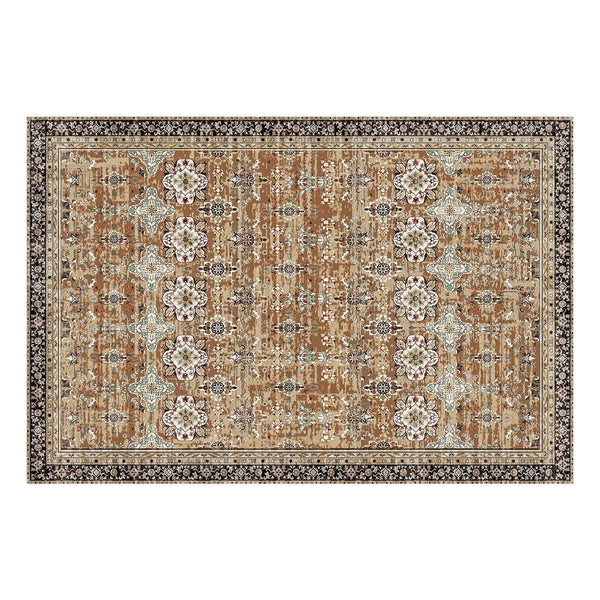 Large Washable Area Rug Non Slip Soft Vintage Brown Green 1828X2743mm Rugs