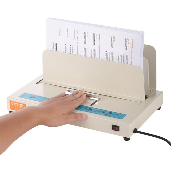 Vevor Thermal Binding Machine 500 Sheets Capacity Book Binder 50Mm Thickness A3(Short Edge)/A4/A5 Document With Infrared Optical Detection Crafting Pa