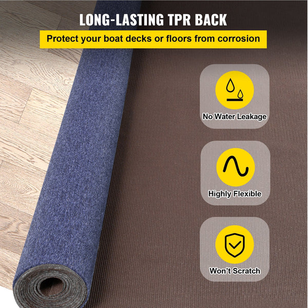 Vevor Deep Blue Marine Carpet 6 Ft X 36 Carpeting Grade For Boats With Waterproof Back Outdoor Rug Patio Porch Deck Garage Area Runner Non Slide Rugs