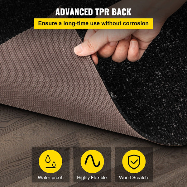 Marine Carpet 6 X 23 Ft Boat Carpeting Charcoal Black Grade Indoor/Outdoor With Water Proof Tpr Backing Roll For Home Patio Porch De Rugs