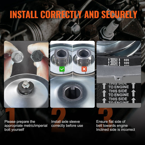 Vevor Drive Clutch 2 8Hp Engine 2000 Rpm High Strength With Asymmetric Designed Wheels & Robust Rubber Belt Sturdy Durable Full Accessories Fit For Va